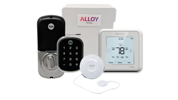 An Image showing the array of Smart Home Technology that comes in each apartment home. Devices include Smart Door Lock, Smart Thermostat, and Smart Z-Wave Technology. at Trophy Club at Bellgrade, Virginia